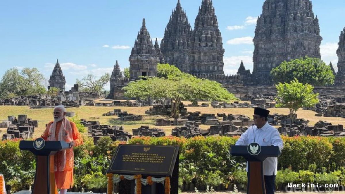 Prabowo Ceritakan Kisah Ramayana ke PM Modi di Candi Prambanan
