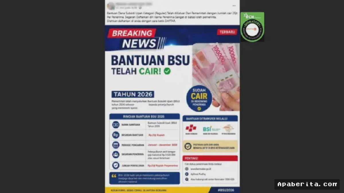 Nasional — Klaim BSU Rp25 Juta Terkonfirmasi Palsu