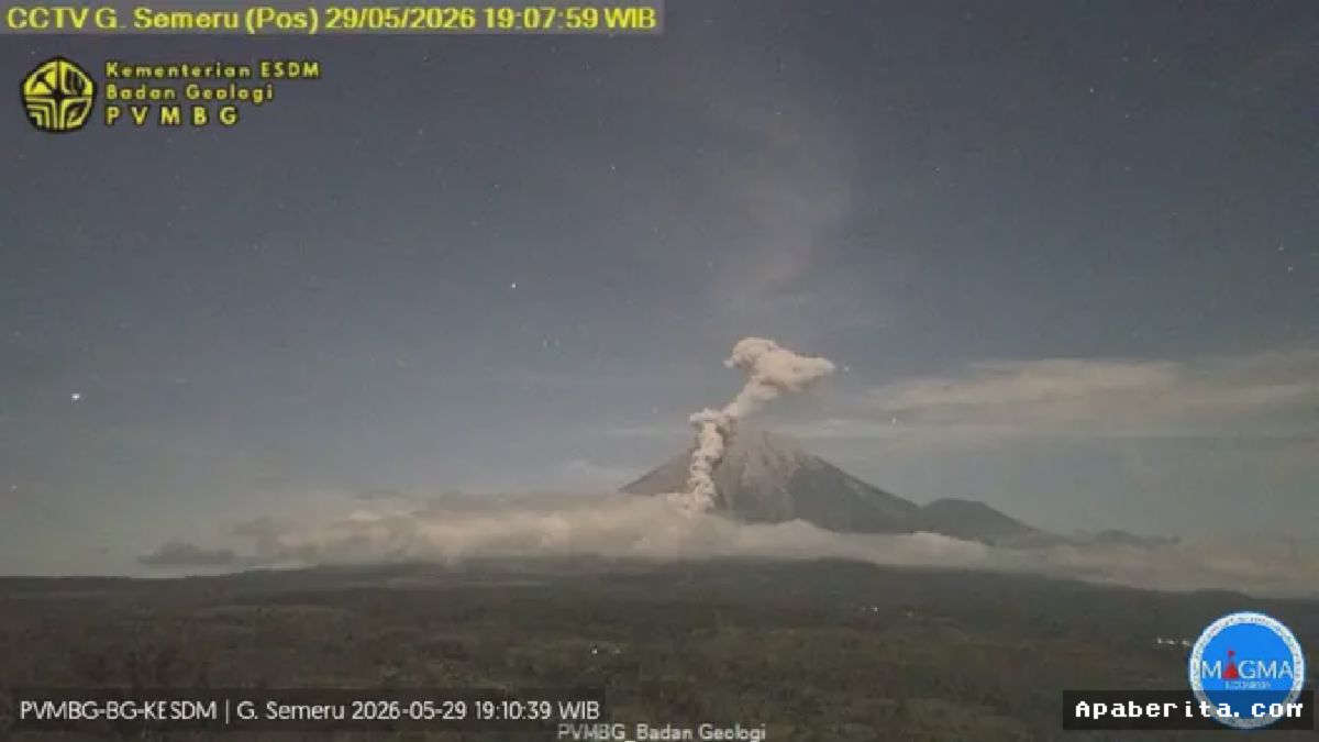 Gunung Semeru Erupsi Jumat Malam, Muntahkan Kolom Abu Vulkanik Setinggi 800 Meter