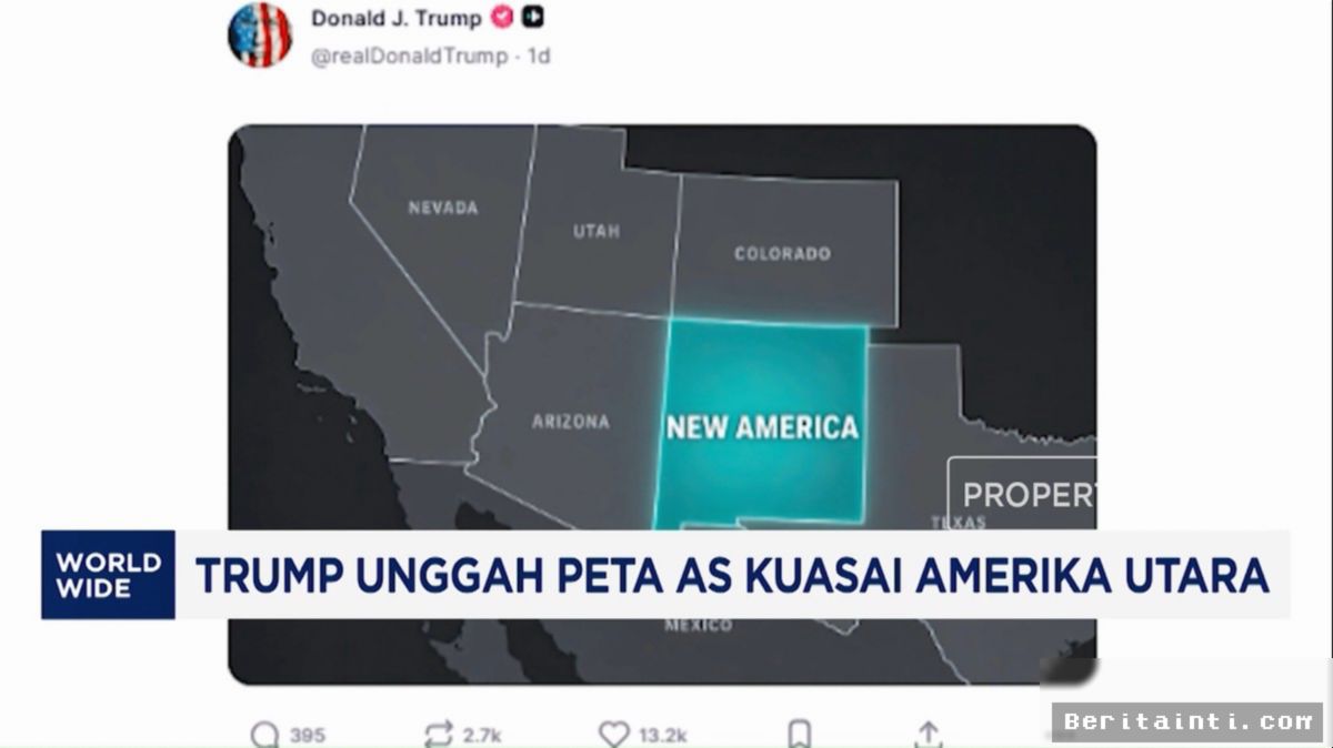 Trump Unggah Peta Amerika Serikat Kuasai Seluruh Wilayah Amerika Utara