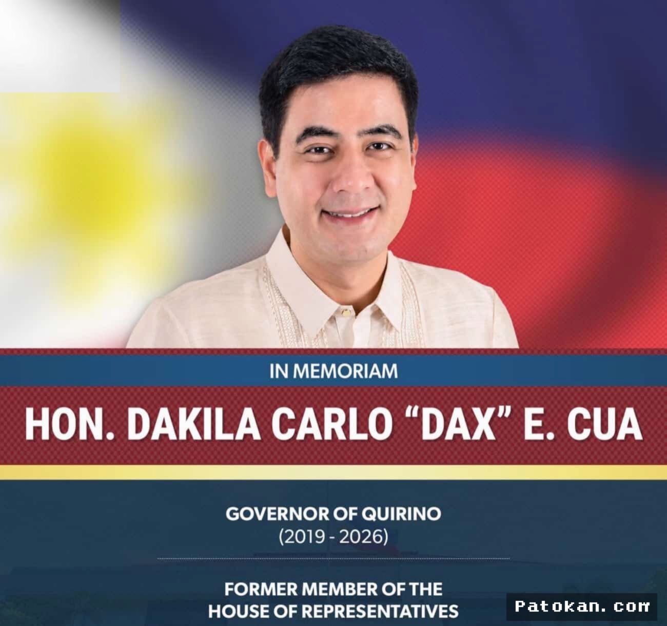 FILIPINA — Gubernur Quirino Dax Cua Meninggal Dunia di Usia 48 Tahun