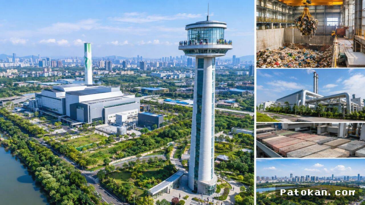 Tiongkok Bangun Menara 120 Meter di Atas Pabrik Pengolahan Sampah
