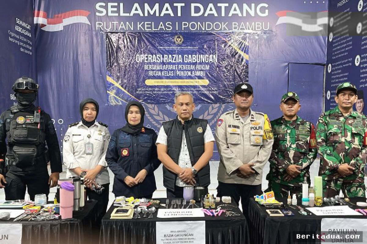 Rutan Pondok Bambu Menyita Obat dan Sendok Saat Razia Gabungan