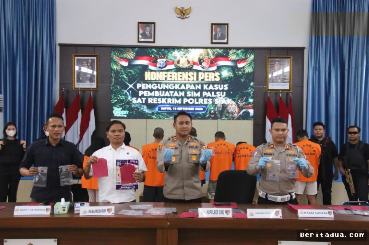 Polres Siak Bongkar Sindikat Pemalsuan 500 SIM Lintas Wilayah