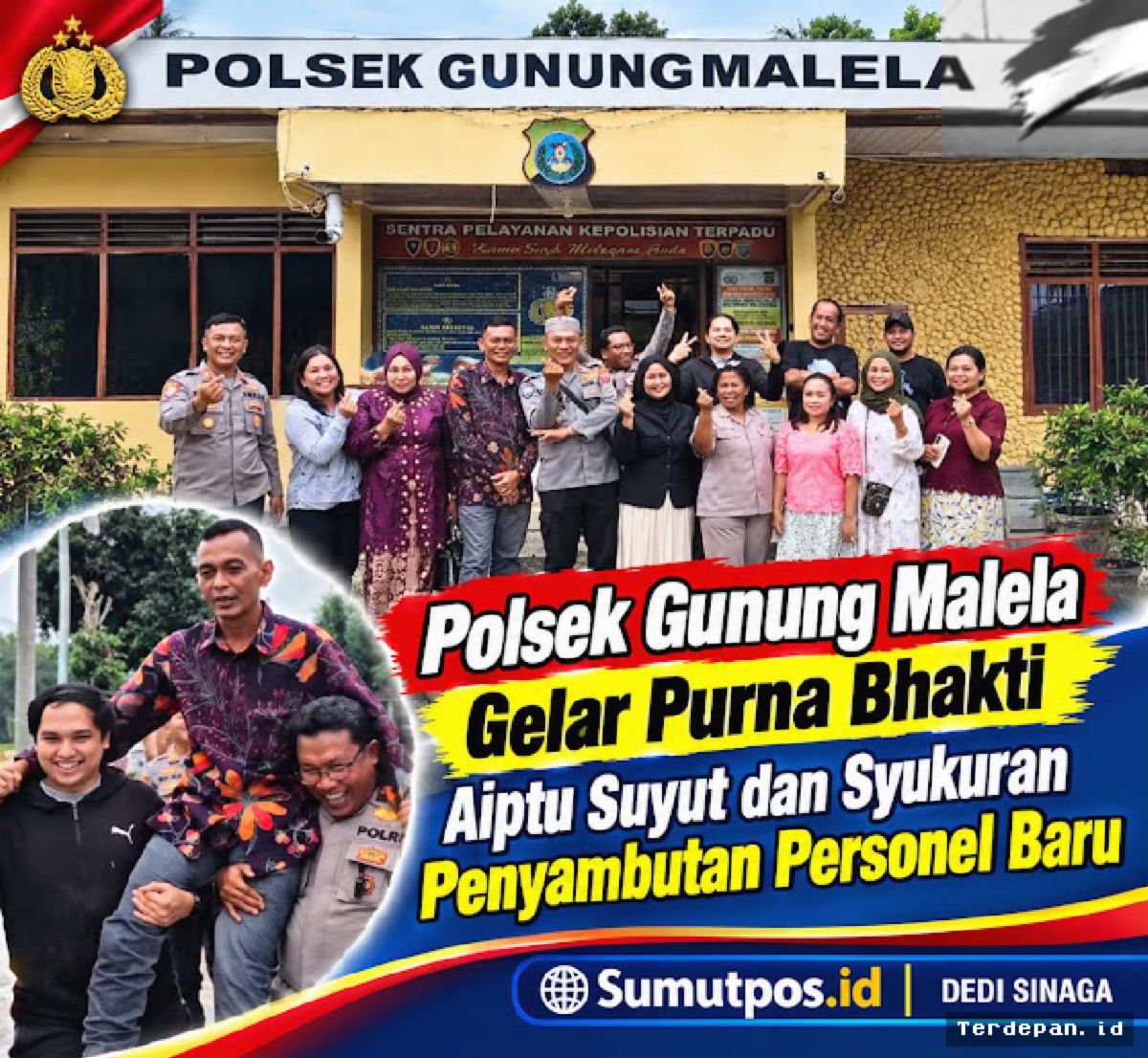 SIMALUNGUN — Polsek Gunung Malela Lepas Aiptu Suyut dan Sambut Personel Baru