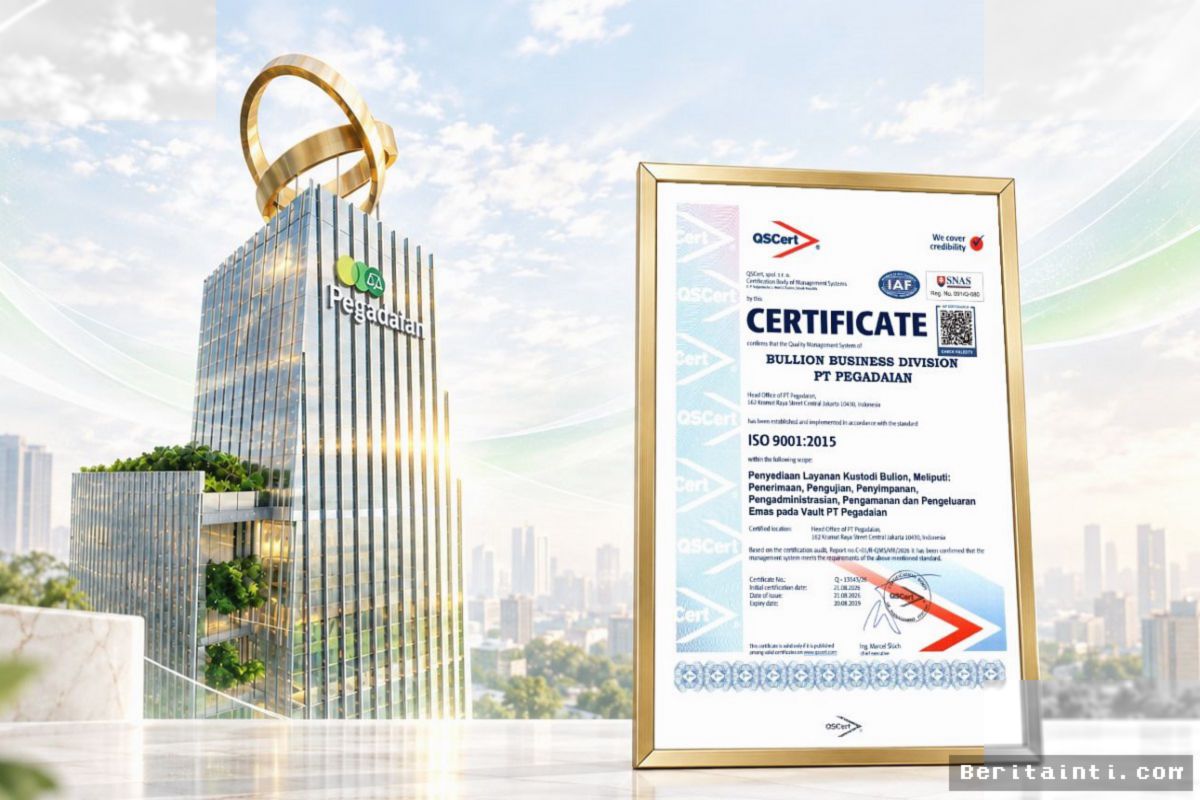 Pegadaian Raih Sertifikasi ISO 9001:2015 untuk Perkuat Layanan Kustodi