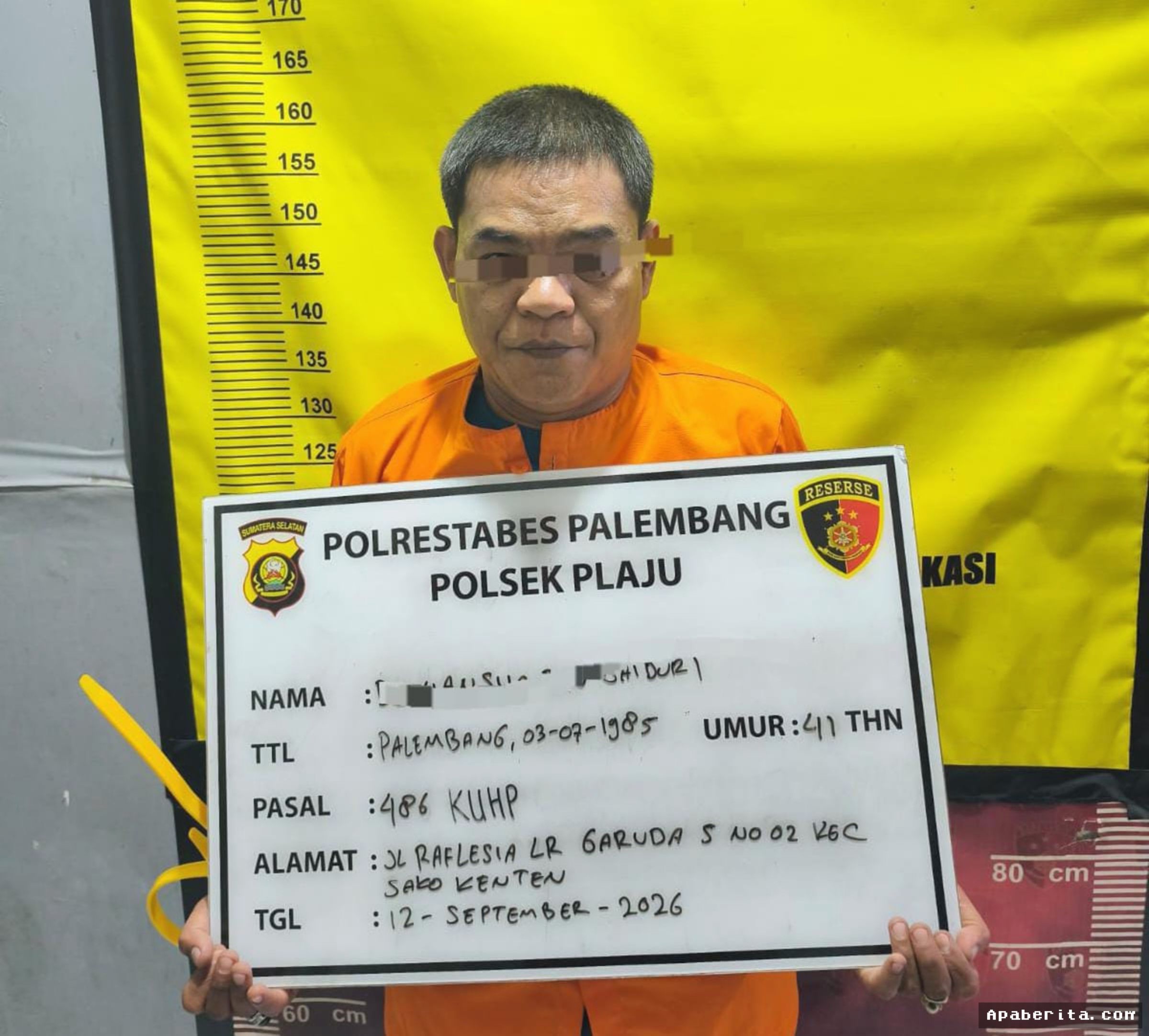 Polsek Plaju Tangkap Pria yang Gelapkan Mobil Milik Ibu Kandung