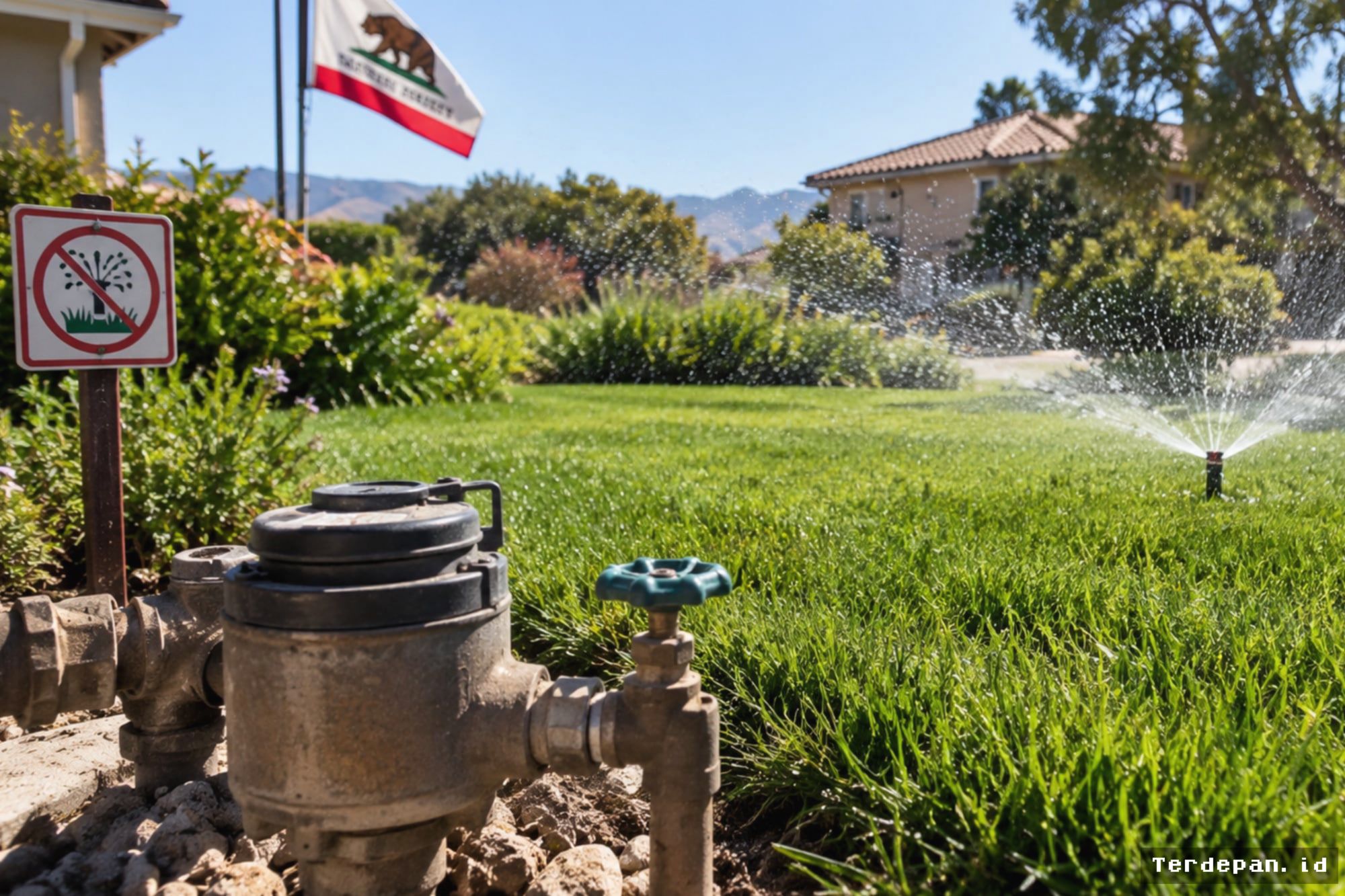 California Kenakan Denda 1.000 Dolar Bagi Penyiram Rumput Pakai Air Minum