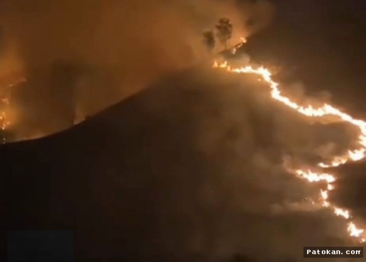 BROMO — Kebakaran Kembali Melalap Savana Pengol di Gunung Bromo