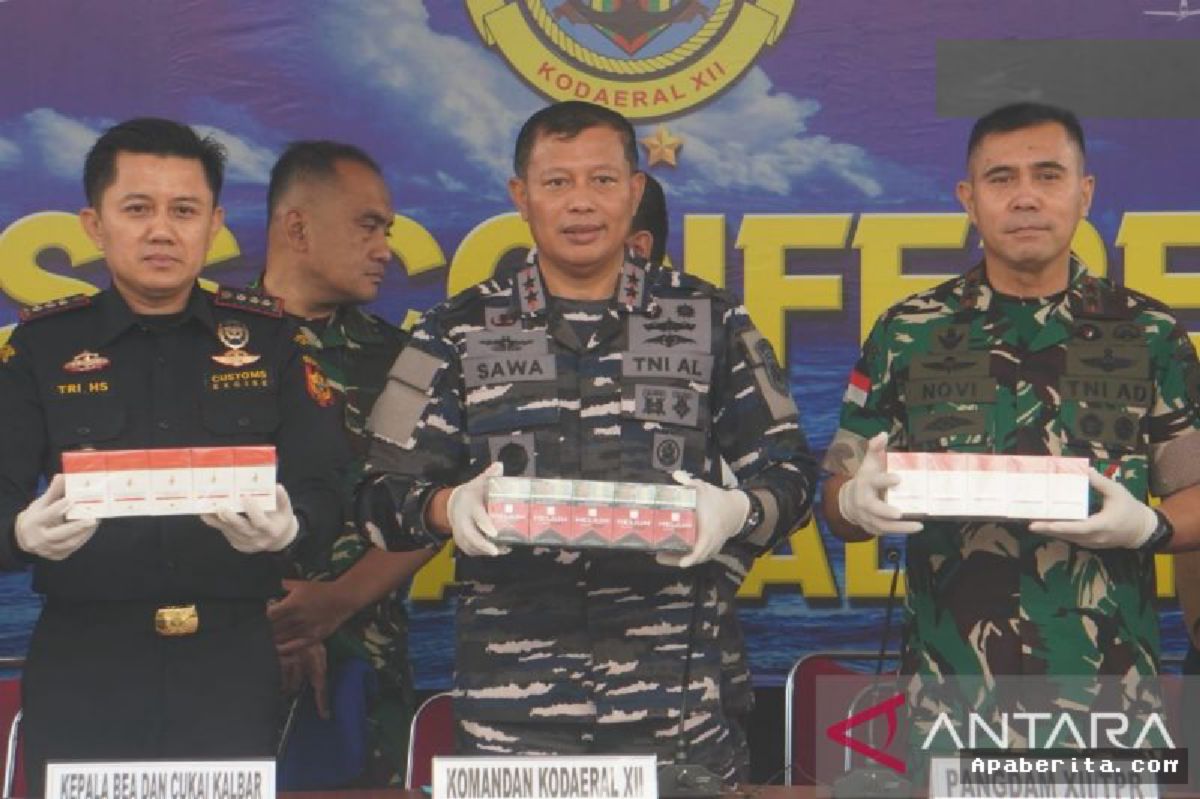 PONTIANAK — Kodaeral XII Amankan 24,6 Juta Batang Rokok Ilegal