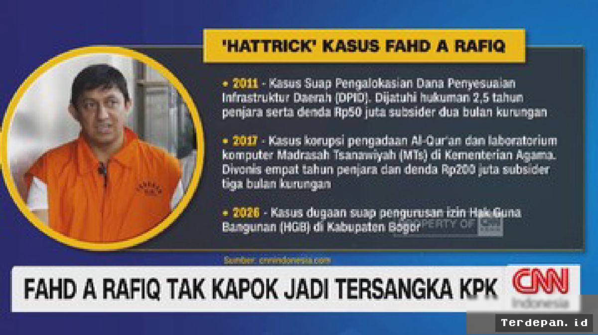 KPK Tetapkan Fahd A Rafiq Tersangka Kasus Korupsi Tiga Kali