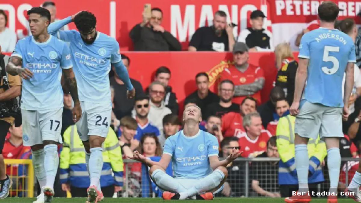 MANCHESTER — Erling Haaland Bungkam Old Trafford Lewat Gol Penentu Manchester City