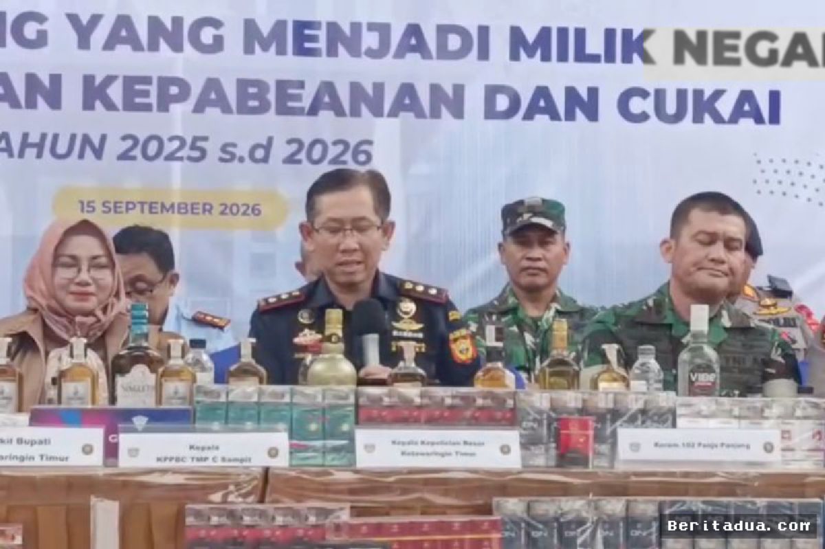 SAMPIT — Bea Cukai Musnahkan Ratusan Ribu Rokok Ilegal dan Miras