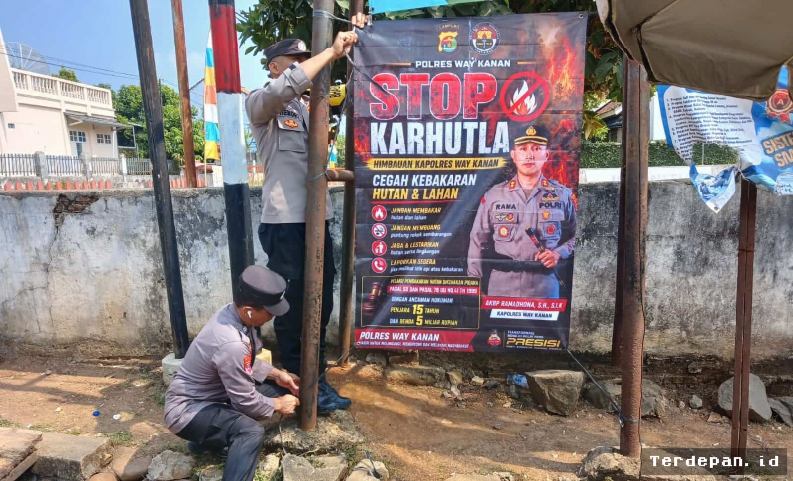 WAY KANAN — Polsek Kasui Intensifkan Sosialisasi Cegah Karhutla Musim Kemarau