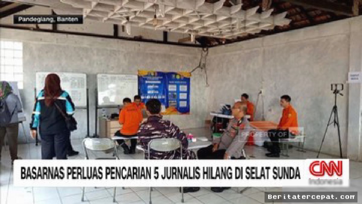 Basarnas Perluas Area Pencarian 5 Jurnalis Hilang di Selat Sunda
