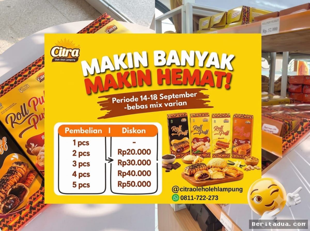 LAMPUNG — Citra Oleh-Oleh Pangkas Harga Roll Puff Kemasan Baru