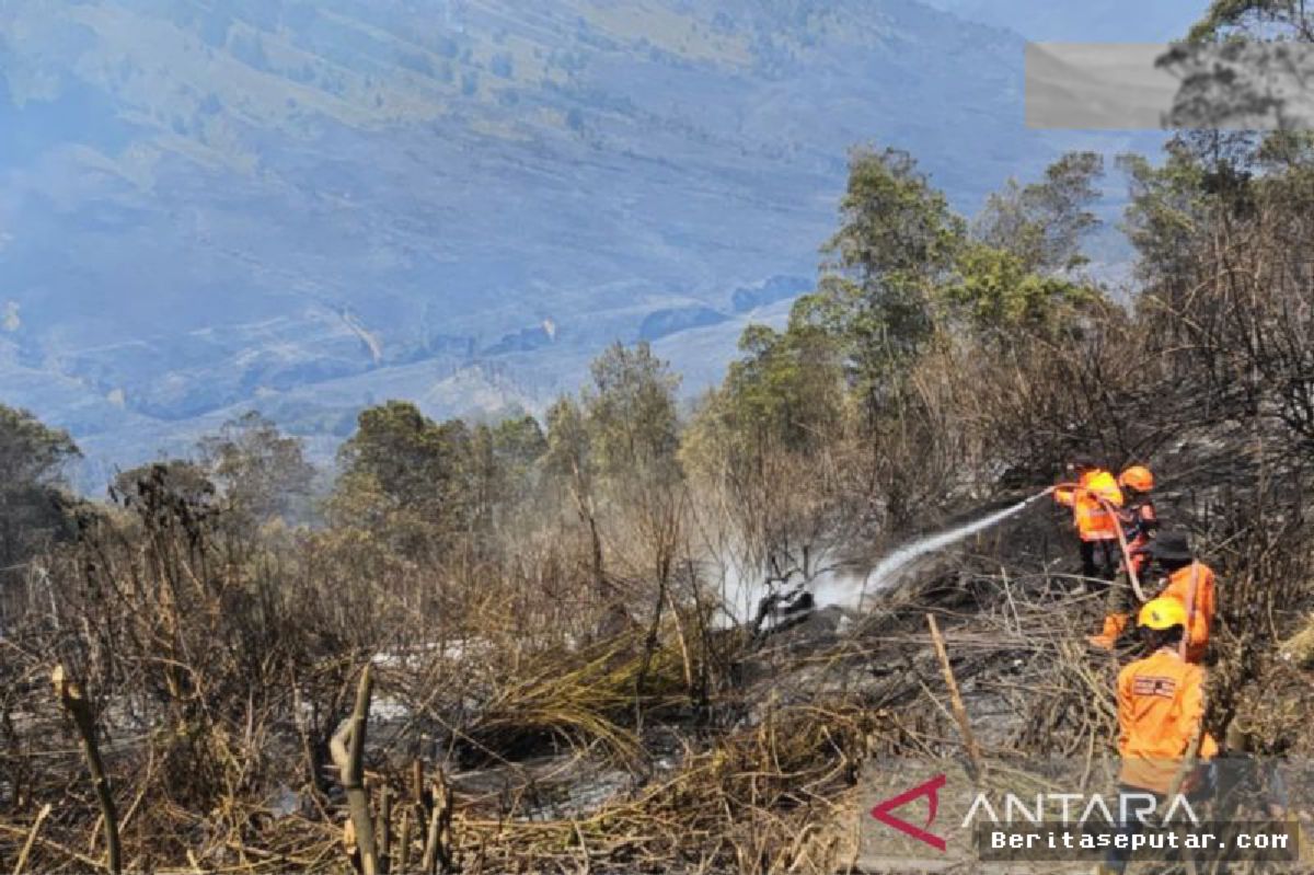 MALANG — BPBD Pastikan Kebakaran Savana Bromo Jemplang Padam Total