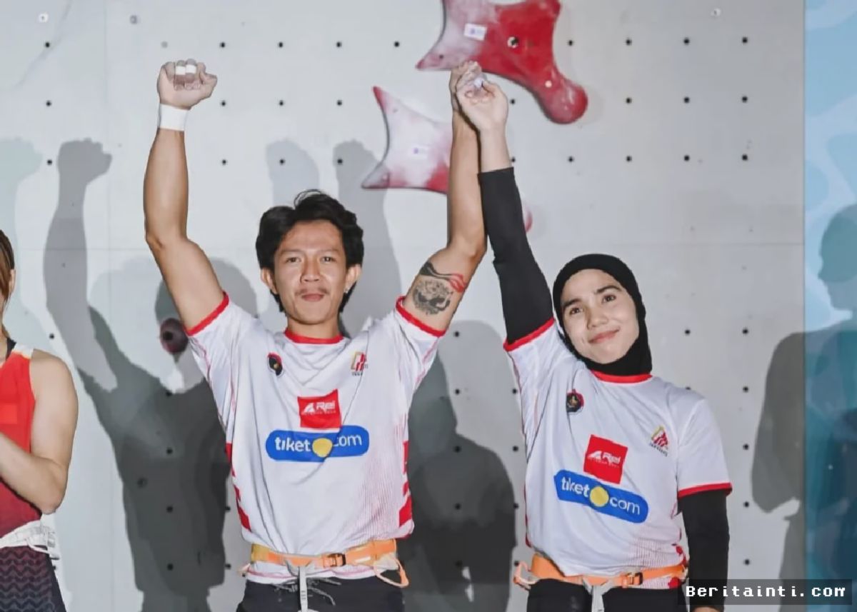GUIYANG — Tim Panjat Tebing Indonesia Sabet Emas Speed Relay Campuran