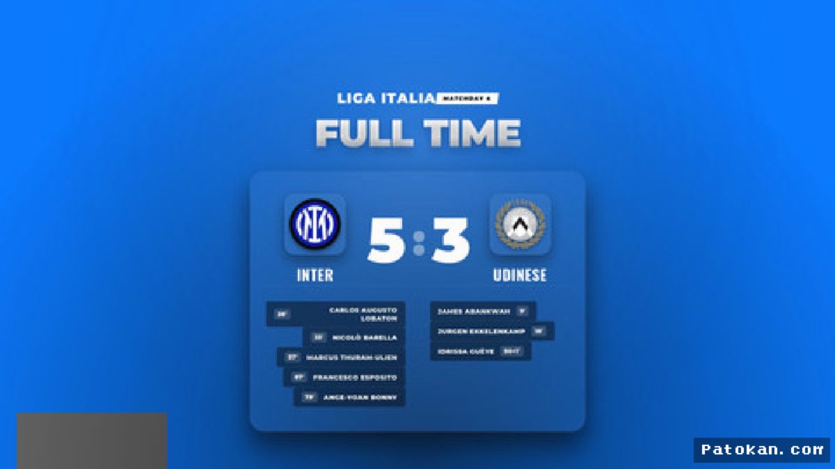 MILAN — Inter Tundukkan Udinese 5-3 Usai Comeback Dramatis