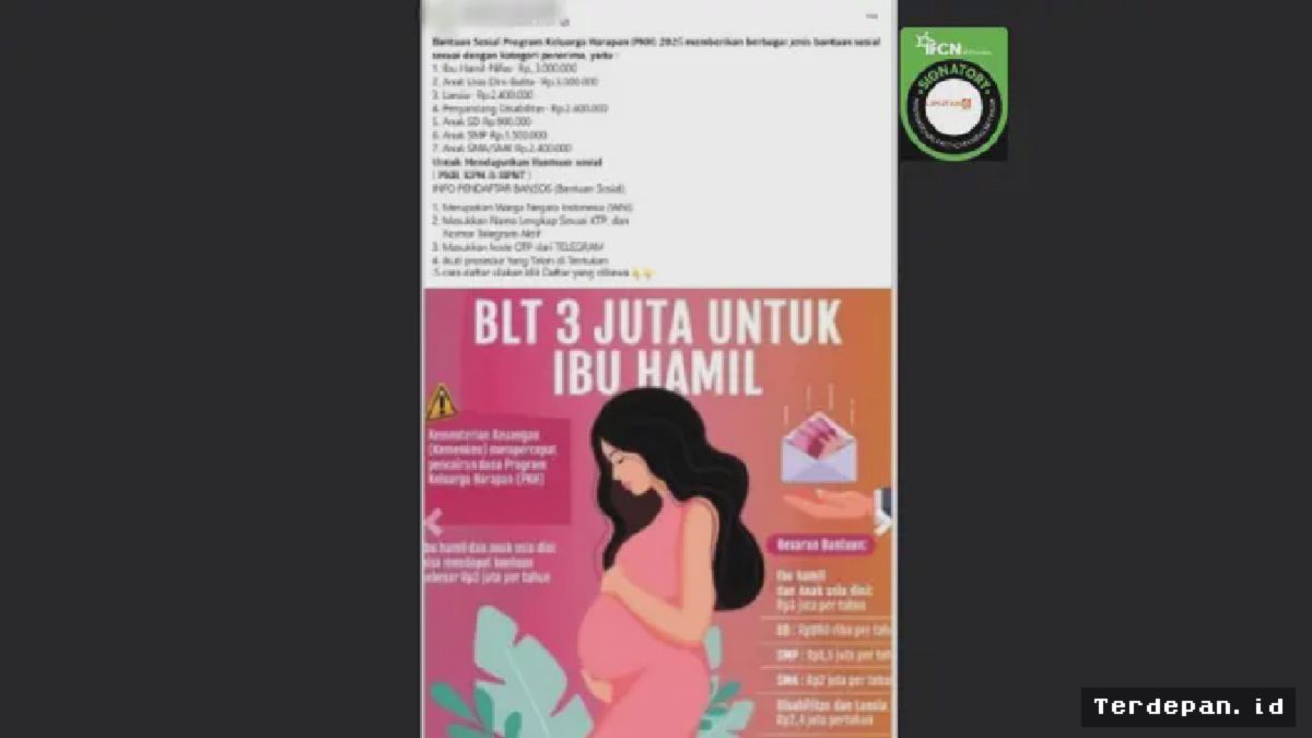 Jakarta — Kemensos Tegaskan Link Pendaftaran Bansos PKH Ibu Hamil Hoaks