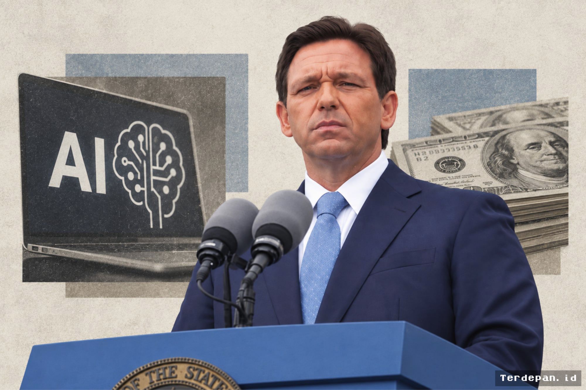 FLORIDA — DeSantis Menolak Wacana Dana Bantuan Perusahaan AI