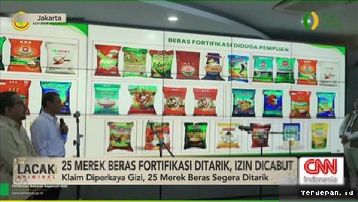 Pemerintah Tarik 25 Merek Beras Fortifikasi dan Cabut Izin Edar