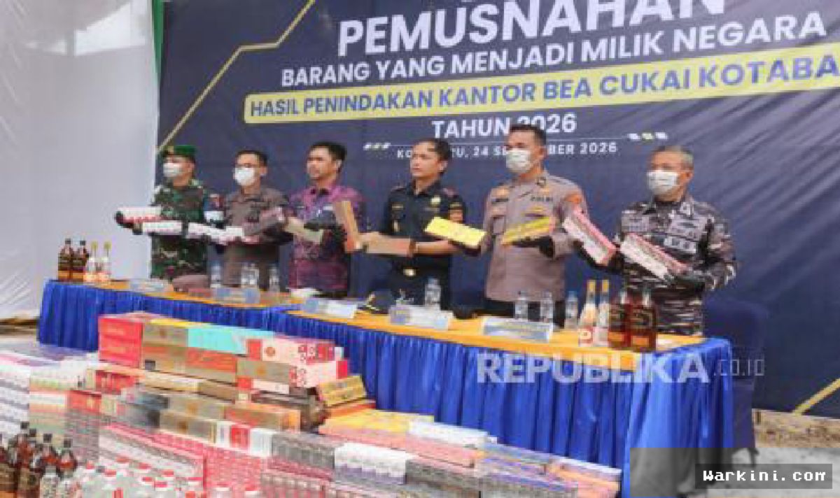 Bea Cukai Kotabaru Musnahkan Rokok Ilegal dan Miras Senilai Ratusan Juta