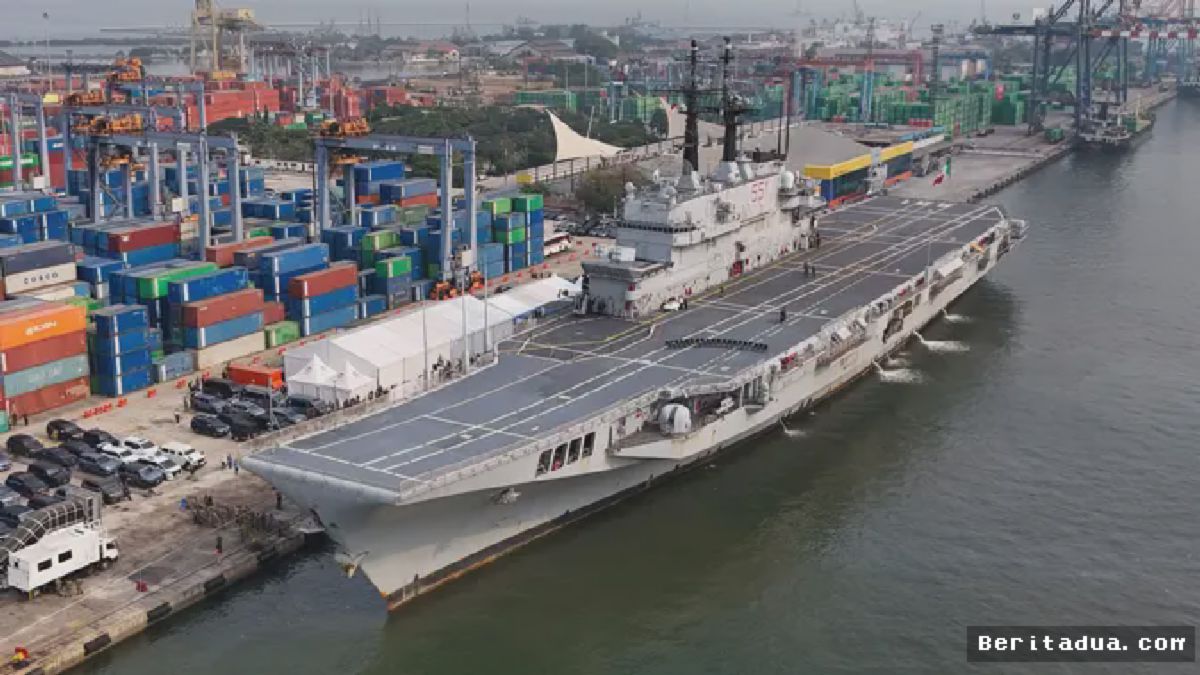 Kapal Induk Italia Giuseppe Garibaldi Tiba Dermaga 107 Tanjung Priok