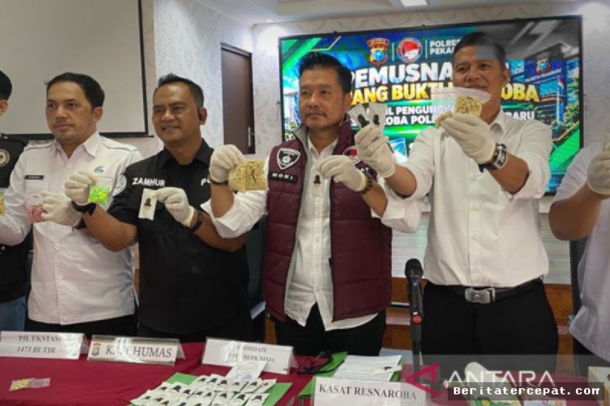 Polresta Pekanbaru Gulung 128 Tersangka Narkoba dari 82 Kasus