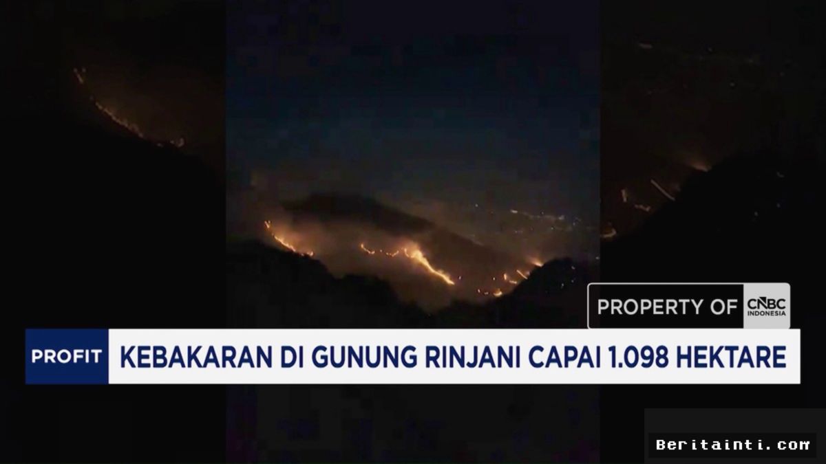 Kebakaran Gunung Rinjani Terluas Capai 1.098 Hektare