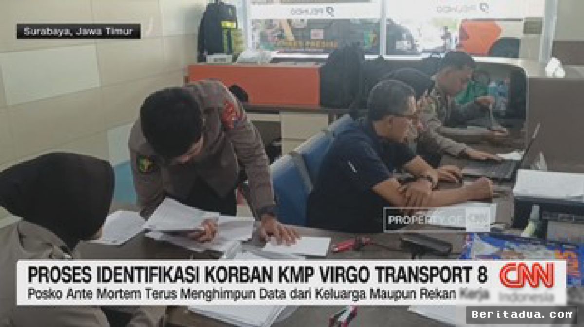 SURABAYA — Tim DVI Pacu Identifikasi Korban Tragedi KMP Virgo