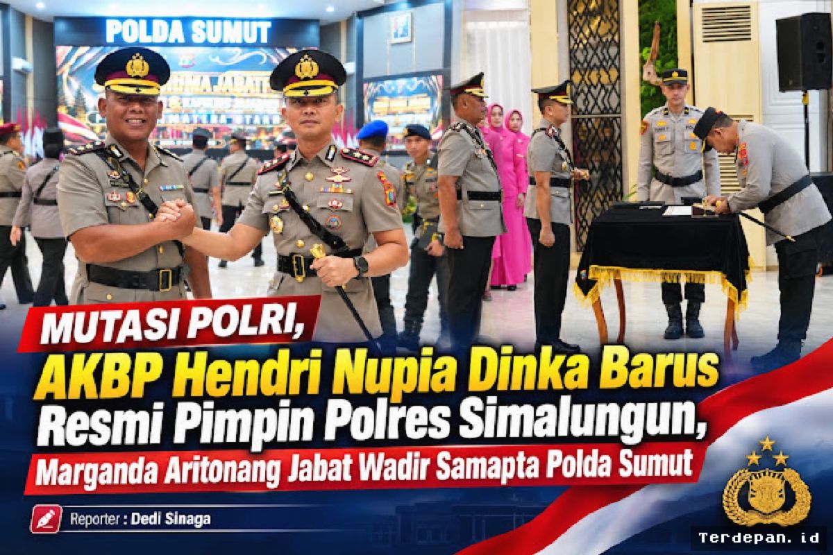 MEDAN — AKBP Hendri Barus Resmi Jabat Kapolres Simalungun