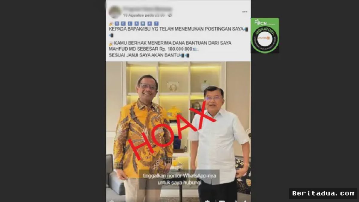 JAKARTA — Modus Penipuan Modal Usaha Catut Nama Mahfud Md Terbongkar