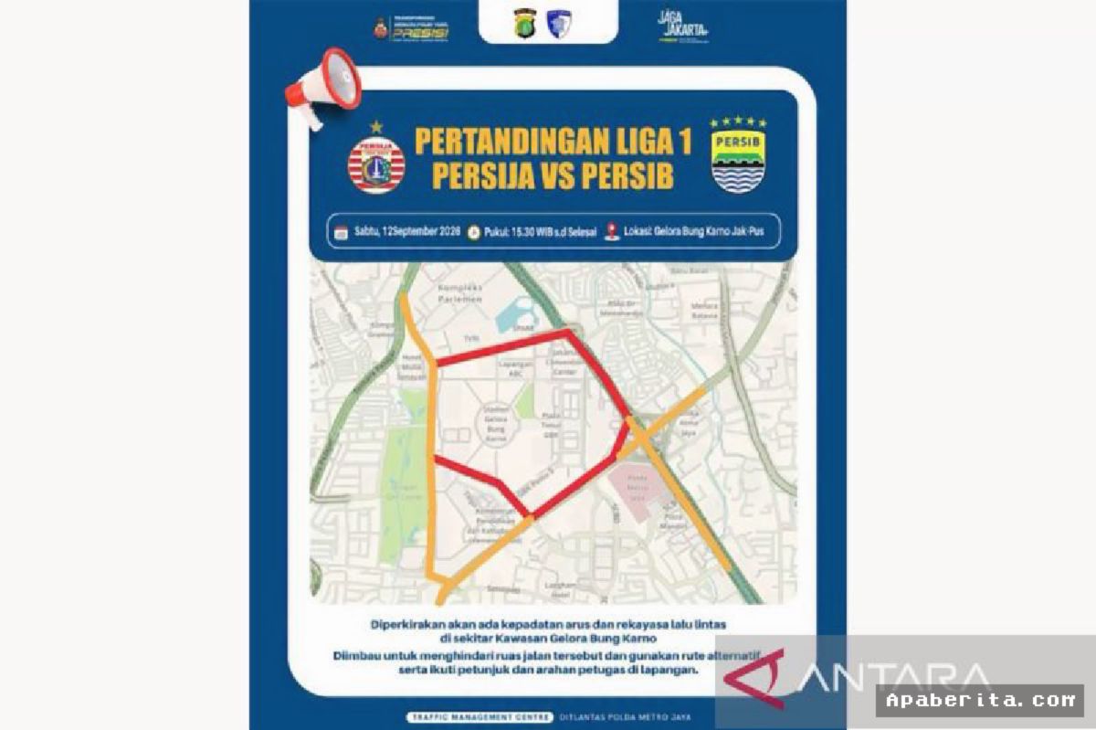 JAKARTA — Polda Metro Jaya Siapkan Rekayasa Lalu Lintas Laga Persija Vs Persib