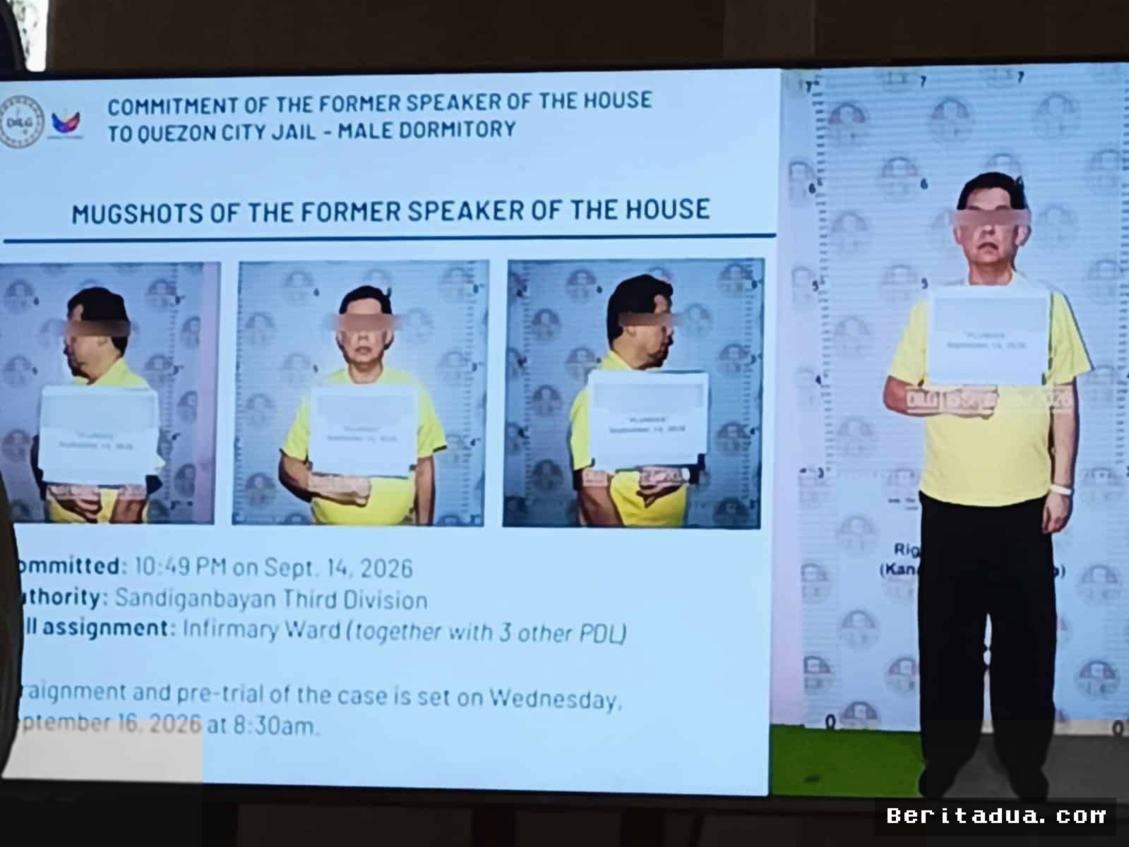 MANILA — DILG Rilis Foto Booking Terbaru Mantan Ketua DPR Romualdez