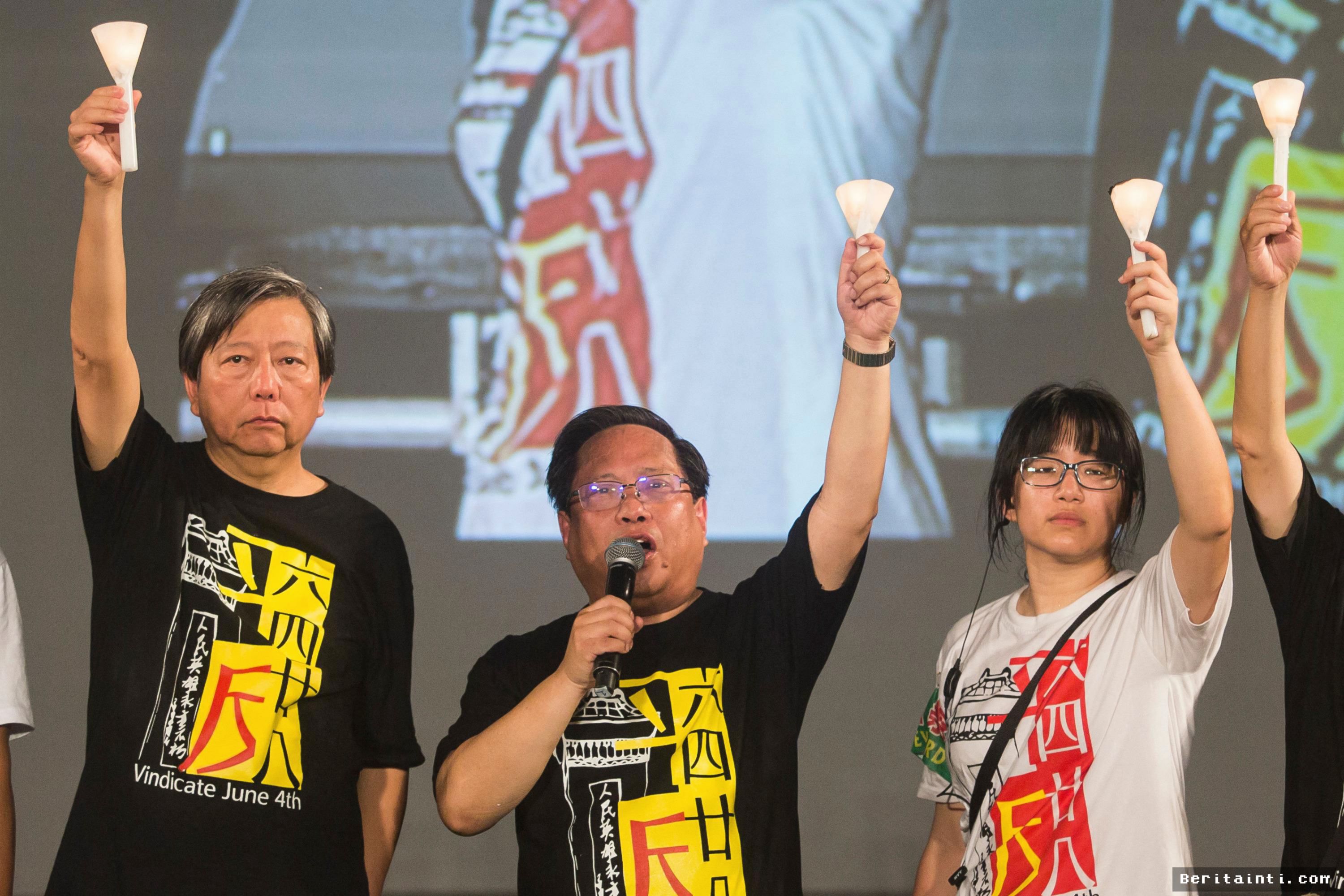 Hong Kong Vonis Penjara Tiga Aktivis Peringatan Tragedi Tiananmen