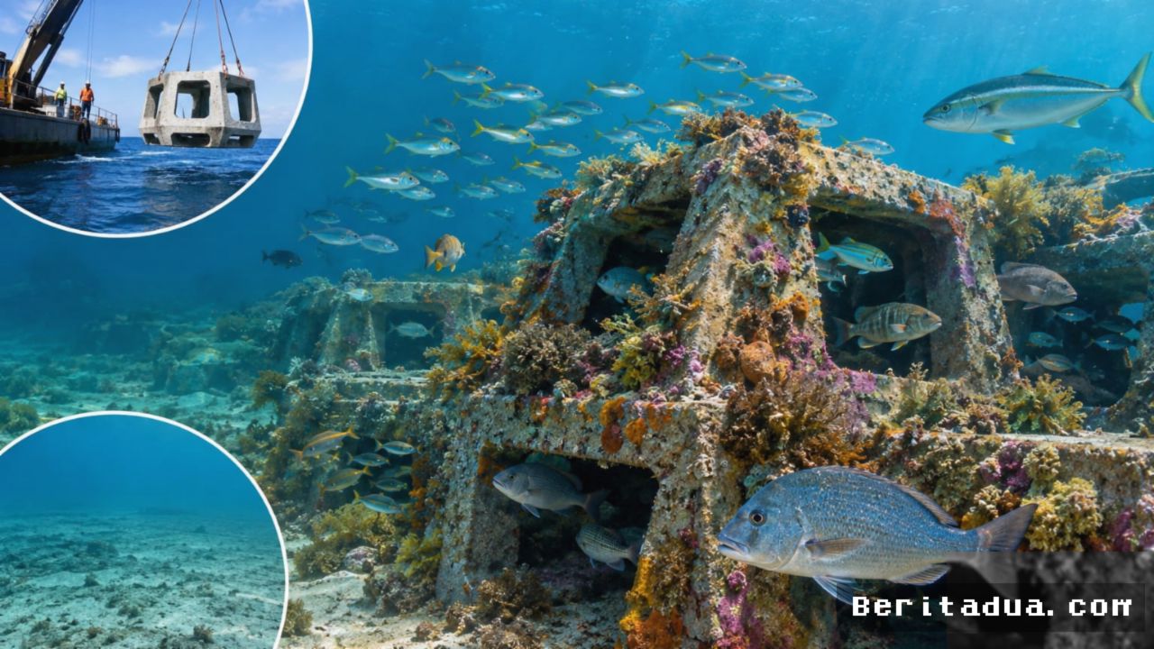 AUSTRALIA BARAT — 60 Kotak Beton Rekayasa Berhasil Dongkrak Spesies Ikan