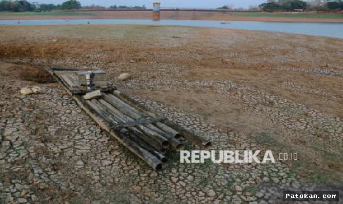 PATI — Volume Air Waduk Gembong Menyusut Drastis Akibat Musim Kemarau