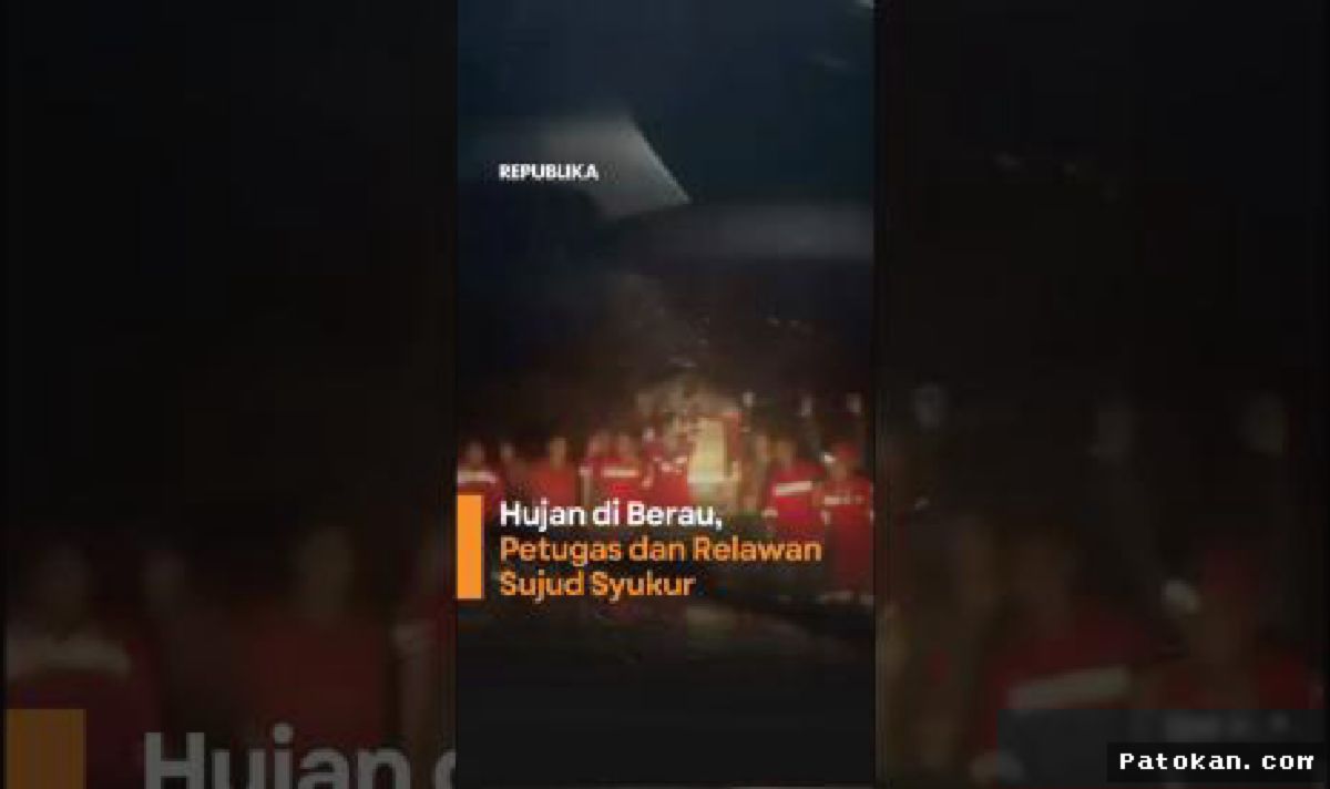 BERAU — Petugas Karhutla Berau Sujud Syukur Usai Hujan Padamkan Kebakaran