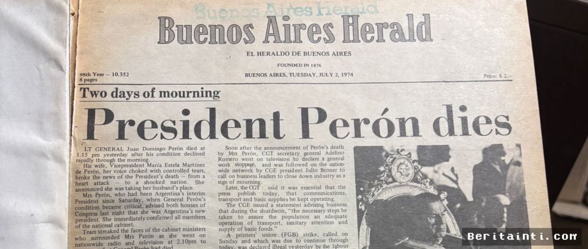 [BUENOS AIRES] — Buenos Aires Herald Rayakan 150 Tahun Rekam Sejarah Argentina