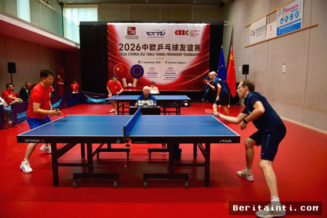 BRUSEL — Tiongkok dan UE Gelar Turnamen Tenis Meja Persahabatan