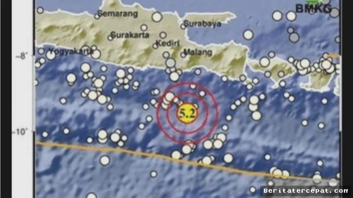 Gempa Magnitudo 5,2 Guncang Malang, BMKG Pastikan Tidak Berpotensi Tsunami