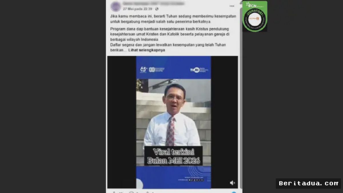 JAKARTA — Hoaks Video Ahok Terkait Bantuan Australia 2026 Terbongkar