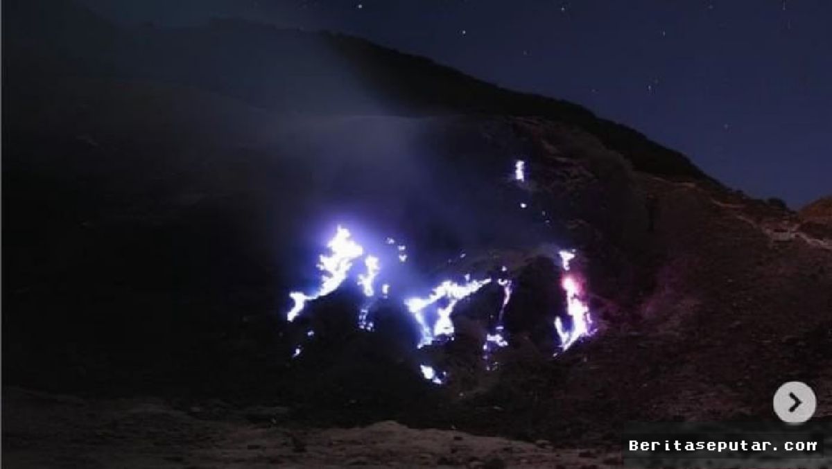 Blue Fire Kembali Muncul di Kawah Manuk Papandayan, Warga Diminta Waspadai Gas Vulkanik
