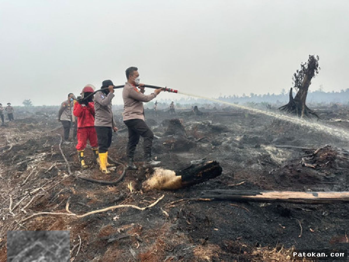 Sespimmen Polri Kerahkan Drone Padamkan Karhutla di Indragiri Hulu