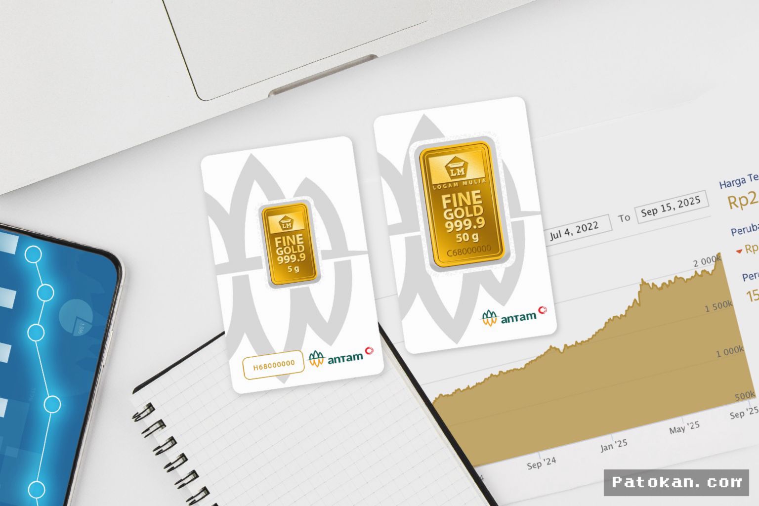 Harga Emas Antam Turun Menjadi Rp 2.592.000 per Gram
