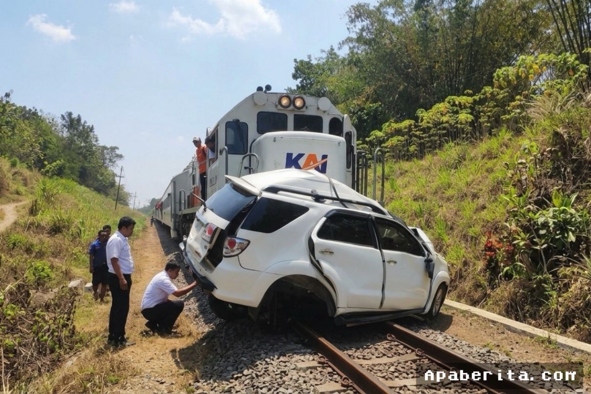 Jember — Mobil Tertabrak Kereta di Perlintasan Tanggul, Satu Orang Tewas