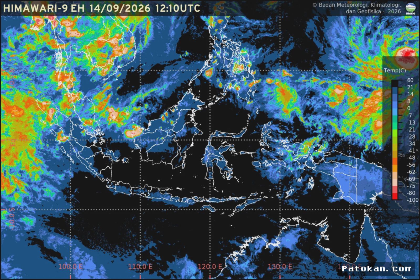 BMKG Memperkirakan Awan Tebal Mendominasi Mayoritas Kota Indonesia