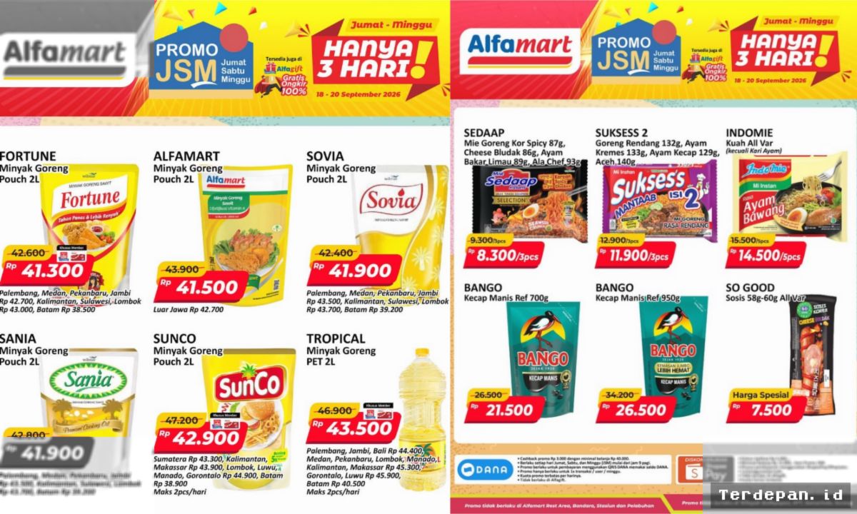 JAKARTA — Alfamart Tebar Promo JSM Minyak Goreng dan Sembako