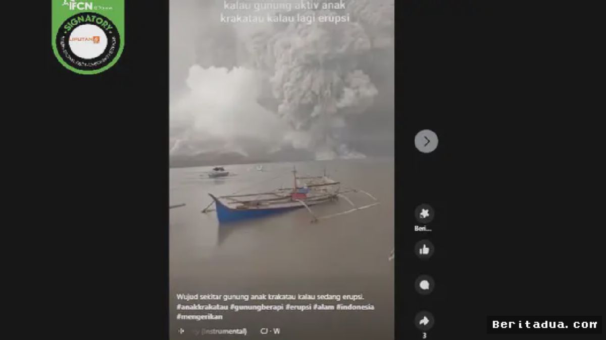 LAMPUNG — Hoaks Video Erupsi Gunung Anak Krakatau Gegerkan Warga